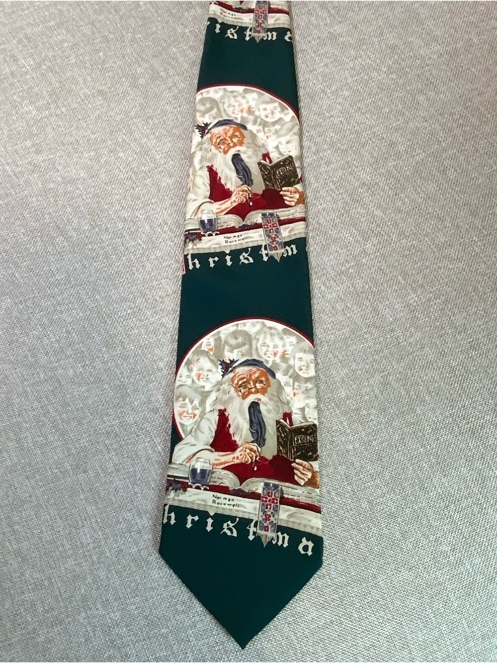 Norman Rockwell Santa Christmas Tie The Saturday Evening Post - Picture 2 of 5